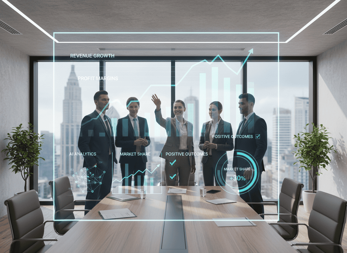 Firefly_Gemini Flash_Confident business leader or executive team in a modern boardroom or office, looking 121754